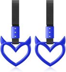 Fabbay 2 Pieces Heart Handle Keychains Car Accessory Heart Hand Strap Drift Charm for Car Interior Exterior Decoration(Blue,Devil Style)