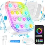Purheme LED Pool Light, Rechargeable Smart Magnetic Underwater Light with APP Control, Dimmable IP68 Waterproof 12V Nicheless Light for Aboveground/Inground Pools, Pool Pond Decoration