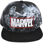 Concept One Marvel The Avengers and Thanos Baseball Hat, Flat Brim Adult Adjustable Snapback Ball Cap, Black, One Size, Black, One Size