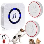 ChunHee Wireless Dog Doorbell/Touch Dog Bells for Potty Training/Smart Doorbell Chime Operating at 500ft with IP55 Waterproof Touch Button 52 Melodies 5 Volume Levels LED Flash