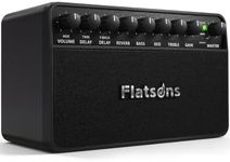 Flatsons FBA-20 Portable Electric Guitar Amp, 20W Rechargeable Desk Practice Guitar Combo Amplifier with Clean & Drive Channels, Delay Reverb EQ, OTG Recording, for Beginners, Home Use, Backyard Play