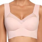 Luella Light Support Wireless Bra, Seamless No-Line Ultra-Soft Leisure Bralette, for Sleep, Yoga and Everyday Use,/Stretchy Back/Comfortable Design (in, Alpha, XL, Regular, Pink)