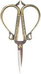 Antique Style Heirloom Craft Embroidery Scissors w/ Decorative Cast Handles Classic Chinese Look - Bronze - BambooMN