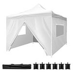 Hangiss 10ft x 10ft Pop Up Canopy Tent, Portable Gazebo Canopy Tent with Mesh Window and Zipper Door, UV Resistant Waterproof Instant Party Tent for Wedding Birthday Camping Lawn Beach