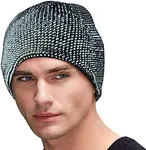 Oeyliz Reflective Beanie Hat - Men's & Women's Night Running & Walking Winter Cap (Black)