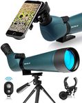 CreativeXP HD Spotting Scope with Tripod 20-60x80mm - BAK 4 Prism Spotting Scopes for Target Shooting Hunting Astronomy Bird Watching - 100% Waterproof Shockproof IP67 - Phone Adapter and Clicker