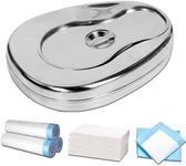 Stainless Steel Bed Pans for Elderly Females and Men - Bed Pan Set with 45 Disposable Liners and Super Absorbent Pads - Bedpan with Lid for Bedridden Patients Women Home Hospital…