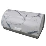 Home Basics Stainless Steel Effective Bread Box with Roll Up Top Lid (White)