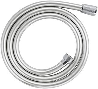 GROHE VitalioFlex Silver TwistStop - Smooth Shower Hose 1.5 m (Tensile Strength 50 kg, Pressure Resistance Up to 5 Bar, Heat Resistance 70°C, Universal Connection G 1/2" x 1/2"), Chrome, 27505001