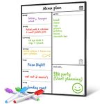 Smart Panda A3 Magnetic Whiteboard Fridge Calendar - Meal Planner and Shopping List White Board - Memo Board and Family Planner Notice Board - Weekly