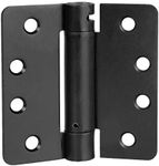 Ilyapa Self Closing Door Hinges, 2 Pack, Flat Black Mortise Spring Hinge - 4 x 4 Inch Interior Spring Hinges for Doors with 1/4" Radius Corners, Spring Loaded Hinges, Self Closing Door Hinges 4 Inch