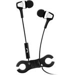 Maxell MEGA Trio Earbud W/MIC Winder BLK/WHT Flat Cable Storage Bag (199818)