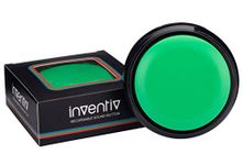 Inventiv 30 Second Custom Recordable Talking Button, Record & Playback Your Own Message, Quality Voice Sound Recorder - 15 Phrase Stickers Included (Green)