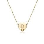 Tiny Gold Initial Heart Necklace-14