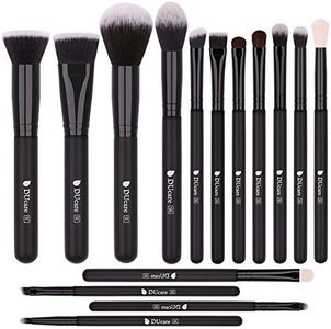 DUcare Makeup Brush Set 15pcs Professional Makeup Brushes Premium Synthetic Kabuki Foundation Blending Face Powder Blush Concealers Eye Shadows Eyeliner Blending Make Up Brushes Set