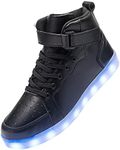 YIQIZQ Led Light Up Shoes High Top Sneakers for Women Men Hip-Hop Dancing Shoes for Halloween Christmas Party with USB Charging, Black, 10.5 Women/10 Men