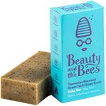 Beauty and the Bees 100% Natural Tasmanian Seaweed & Green Tea Leatherwood Honey Soap Scrub Bar Cleanser for Face Hands & Body | Zero waste & Eco-Friendly