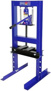 6 Ton Hydraulic Shop Press, H-Frame Garage Floor Adjustable Shop Press with Stamping Plates to Bend, Straighten, Or Press Parts, Install Bearings & U-Joints