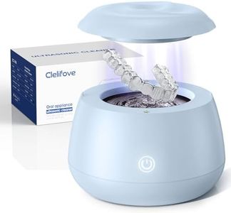 Ultrasonic Retainer Cleaner Machine 48kHz Denture and Aligner Cleaning Pod for Mouth Guards Night Guards Dental Trays Braces Toothbrushes Jewelry with 200ML Capacity (Blue)