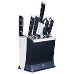 Tefal EverSharp Pro 6-Pc Knife Set, Knife Block with Integrated Automatic Sharpener, 5 Knives, Scissors, Lasting Sharpness, German Stainless Steel, Ergonomic Handle, Gift for Him/Her, K297S744