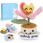 Crochet Kit for Beginners Adults - Tulip Plants Starters Crochet Kit, Beginners Crocheting Kitting for Adults Kids, DIY Craft Gifts with Crochets Yarns, Hook, Step-by-Step Video, Instruction