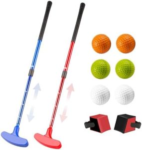 Shu-Ran Mini Golf Clubs, 2 Pack Mini Golf Putter and Balls for Men and Women with 2 Golf Training Aid and 6 Golf Balls, Adjustable Length Putt Putt Golf Set Suitable for Child, Teenagers and Adults