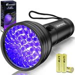 Black Light UV Flashlight, Vansky Upgraded 51 LED Ultraviolet Blacklight Pet Urine Detector for Dog/Cat Bed Bug (Batteries are Included)