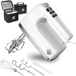 Lord Eagle 9-Speed Digital Hand Mixer Electric Handheld, 500W DC Motor Kitchen Mixer for Cake Baking, Lightweight Egg Beaters with Stain-resistant & Waterproof Storage Bag & 6 Accessories