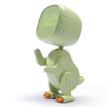 jomparis Digital Dynamic Dinosaur Bedroom Alarm Clock with Timer Night Light Gift for Kids Boys Girls Students -Green