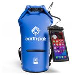 Earth Pak- Waterproof Dry Bag with Front Zippered Pocket Keeps Gear Dry for Kayaking, Beach, Rafting, Boating, Hiking, Camping and Fishing with Waterproof Phone Case
