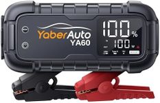 YaberAuto Jump Starter Power Pack, 6000A Car Battery Booster Jump Starter, Portable Car Jump Starter for All Gas/12L Diesel, 26800mAh Jump Starter with Jump Leads, 65W Fast Charging, 600 Lumens Light