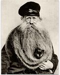 Lone Star Art Quirky Kitten Hiding in Old Mans Giant Beard Bizarre Strange Weird Vintage Photo - 11x14 Unframed Print - Perfect Vintage Home Decor Under $15