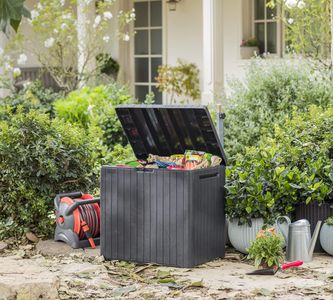 Keter City 113L Outdoor Storage Box – Grey Wood Effect, Weather Resistant