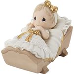 Precious Moments 212018 Cradled in His Love Girl Bisque Porcelain Figurine, White