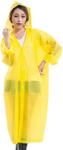 Boolavard Adults/Kids Unisex Reusable Waterproof Rain Coat with Hood Portable Rain Jacket Poncho for Outdoor Women Men Girl Boy (Yellow, Kids 110 * 55 cm)