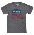 Tee Luv Men's Faded Republican Elephant T-Shirt, Graphite Heather, L