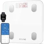 RENPHO Scales for Body Weight, Smart Weighing Scales with High Precision Sensors Bathroom Scales, 13 Body Composition Analyzer Track Monitor with App for BMI, Muscle Mass, White, Elis 1