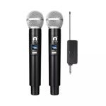 CEZO Wireless Microphone Dual Cordless & Dual UHF Dynamic Handheld Wireless Microphone System for Computer, Karaoke, Conference, DJ, Vocal Recording, Singing, Church, on Stage Performance, Party