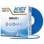 KEI WIRES & CABLES Homecab 2.5 sqmm 1 Core 99.97% Pure Copper Conductor Flame Retardant House Wire PVC Insulated Cable for Domestic & Industrial Electrical Wiring (Blue, 90 Meters)