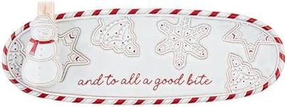 Mud Pie Gingerman Pick Holder PLATTERS, tray 3 1/4" x 11 1/4" | caddy 2 1/2" x 1 1/2" dia, WHITE