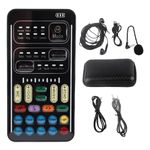Annadue Voice Changer, I9 Voice Changer Set Portable Recording Mini Sound Card Live Streaming Mixer with Microphone Headphones,for /Xbox/Switch/PC(Black)