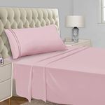Mejoroom Twin XL Sheet Set - Hotel Luxury Microfiber Sheet & Pillowcase Sets Fits College Dorm Room Mattress-Hypoallergenic,Wrinkle& Breathable, Fade Resistant - 3 Piece (Twin XL,Blush Pink)