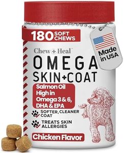 Omega for Dogs - 180 Delicious Soft Chews - Salmon Oil Treats for Skin and Coat, Itch Relief - Fish Oil Blend of Essential Fatty Acids, Omega 3, 6, and 9, and Vitamins - Smoked Bacon Flavor