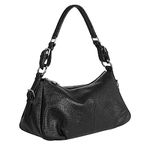 HESHE Hobo Bags Genuine Leather Shoulder Bag for Women Designer Crossbody Purses Trendy Women's Handbag Tote Bags, black, (L) 13.8" x (H) 6.7" x (W) 5.9 in