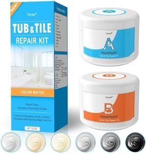 Tub Repair Kit & Porcelain Repair Kit (Color Match) - 3.7 OZ Fiberglass Repair Kit with Super Adhesion, Bathtub Repair Kit for Cracked Bathtub, Perfectly Treat Cracks, Holes, Dents, Worns and Shower