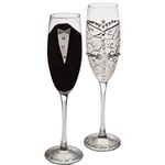 Cypress Home Beautiful Wedding Champagne Flute Gift Set - 2 x 3 x 10 Inches Homegoods and Accessories for Every Space