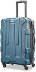 Samsonite Unisex-Adult Centric Hardside Expandable Luggage with Spinner Wheels, Teal, Checked-Medium 24-Inch, Centric Hardside Expandable Luggage with Spinner Wheels