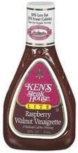 Ken's Steak House Raspberry Walnut Vinaigrette LITE Dressing - 16 Oz (2-Pack) by Ken's Steak House
