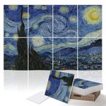 PINWELIFE Wall Art Acoustic Panels, Sound Proof Panels for Walls Bedroom/Home/Office/Studio Recording, Deco Sound Absorbing Dampening, Noise and Echo Cancelling (48"x32", Van Gogh_The Starry Night)