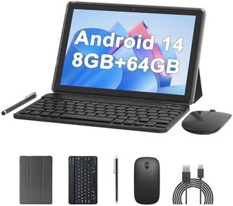 10 inch Tablet 2 in 1 Tablets 10" Android 13 Tablets 8GB+64GB with Keyboard and Case Mouse Stylus Tableta Android Tableta Computer 10.1 IPS HD Screen 2MP+8MP Dual Camera WiFi BT 6000mAh Battery Tab